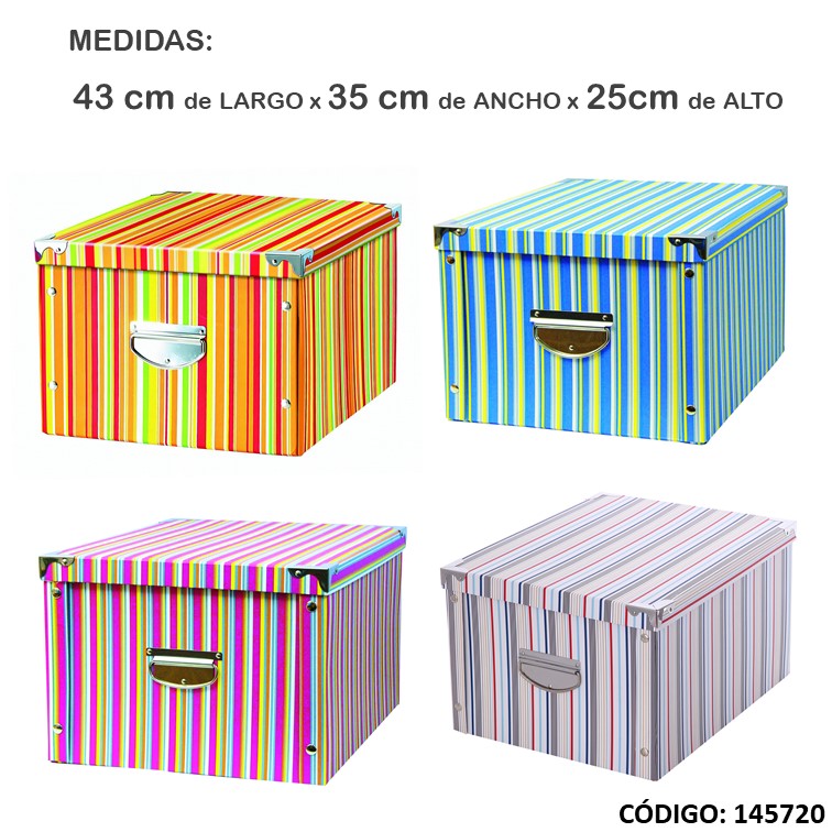 Caja the-pel 43x35x25cm rayada 4335-1