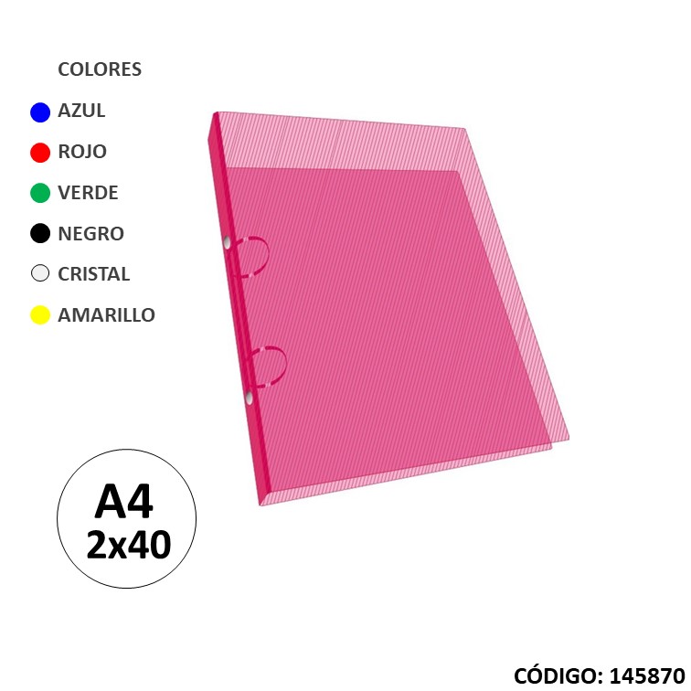 Carpeta 2a a4 polipropileno tonaliz