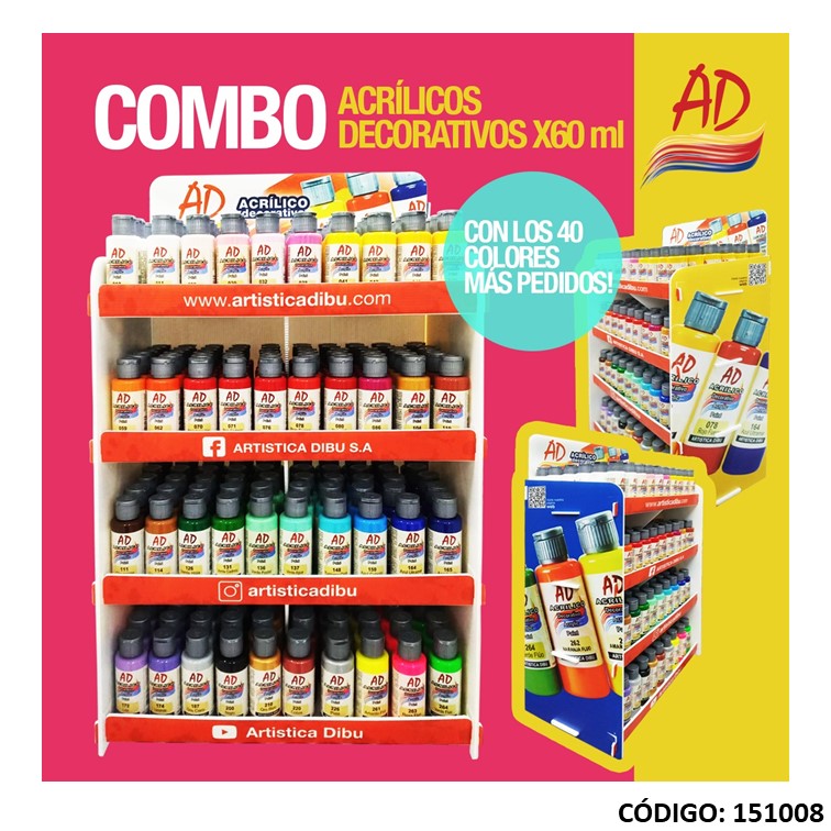 Artículo exh. ad pvc + acrilico combo 8