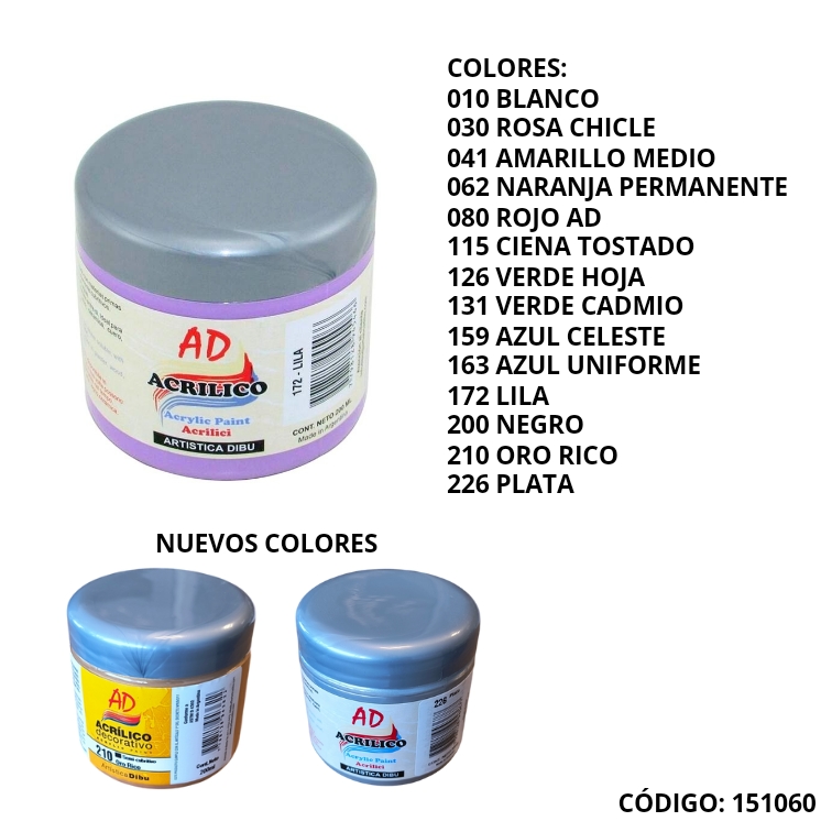 Artículo pint. acrilica ad 200ml. (3) color
