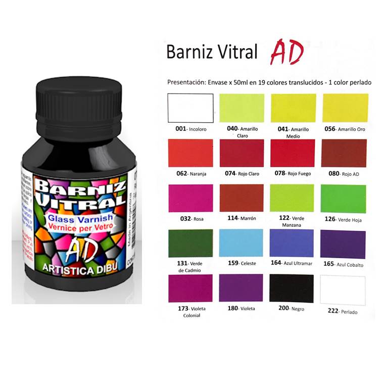 Artículo laca/barniz vitral ad 50/40ml