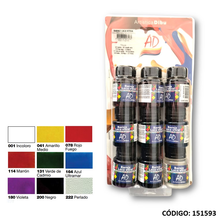 Artículo laca/barniz vitral ad 40ml. surtido