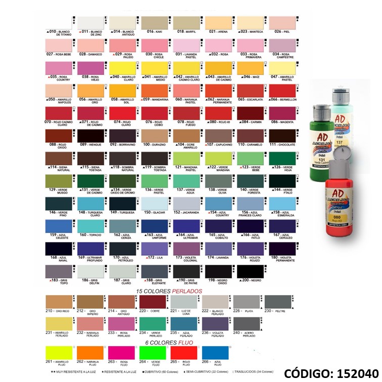 Artículo pint. acrilica ad 60ml. (6) color