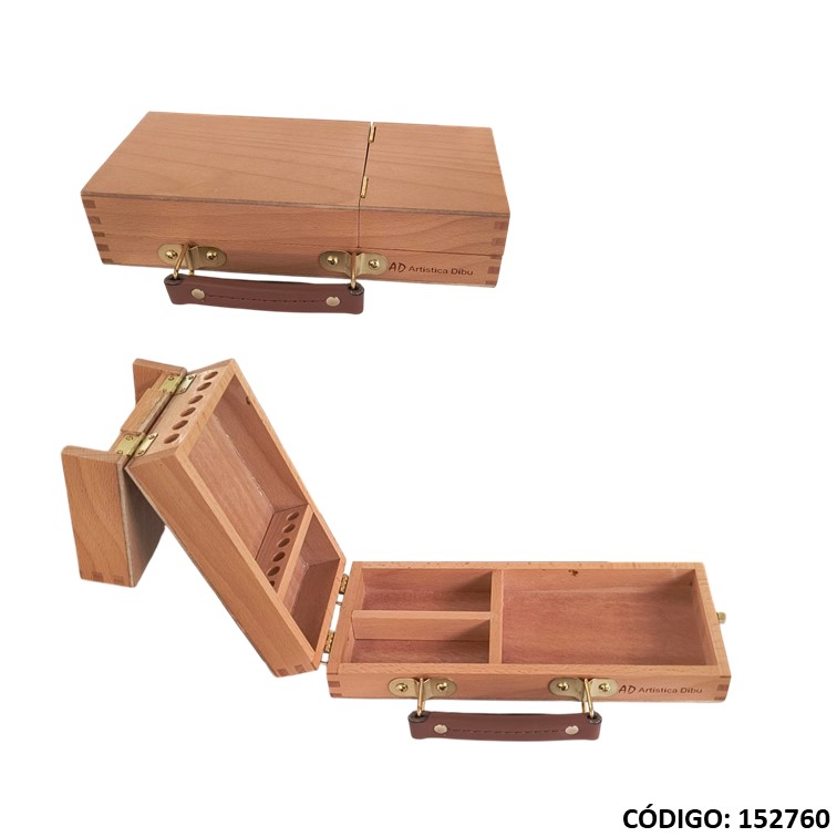 Artículo caja madera p/pinceles 26,5x11cm. c39