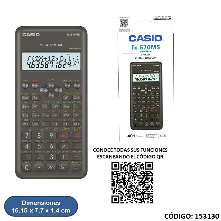 Calculadora cient. casio fx-570ms 2