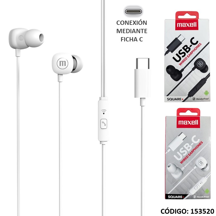 Com auricular maxell eb-usbc