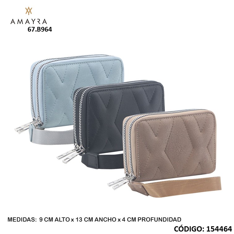 Billetera amayra 2 cierres 67.b964 corta