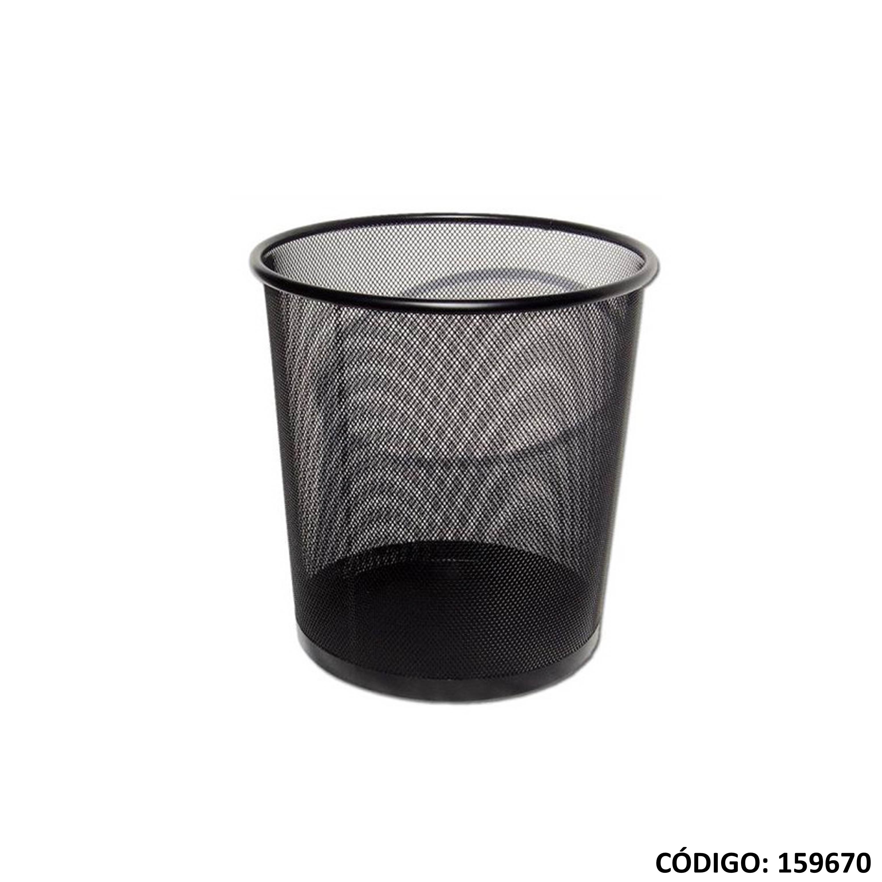 Cesto malla metal redondo negro