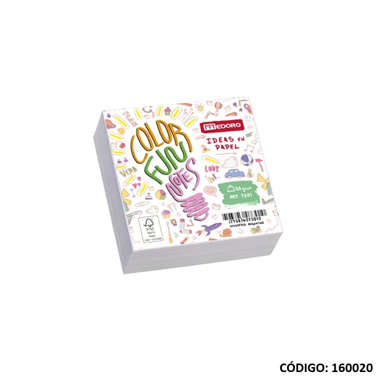 Taco papel blanco 9x9cm x400h