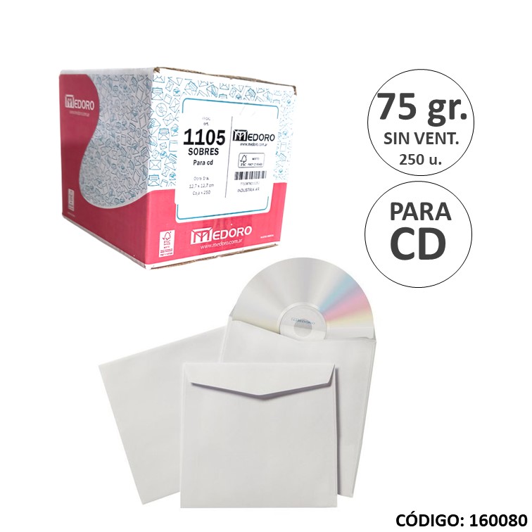 Sobres p/cd sin ventana 1105