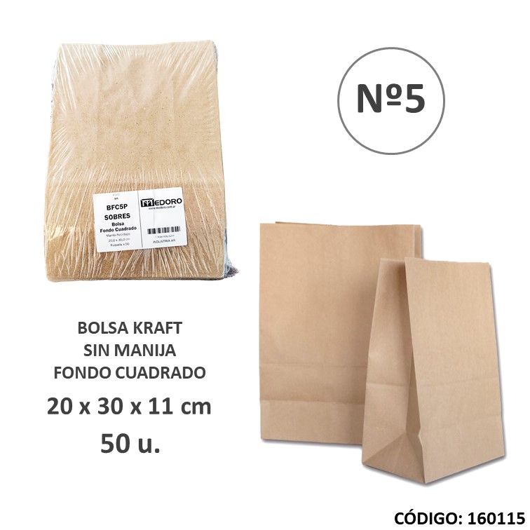 Bolsa kraft s/manija 20x30 nº5