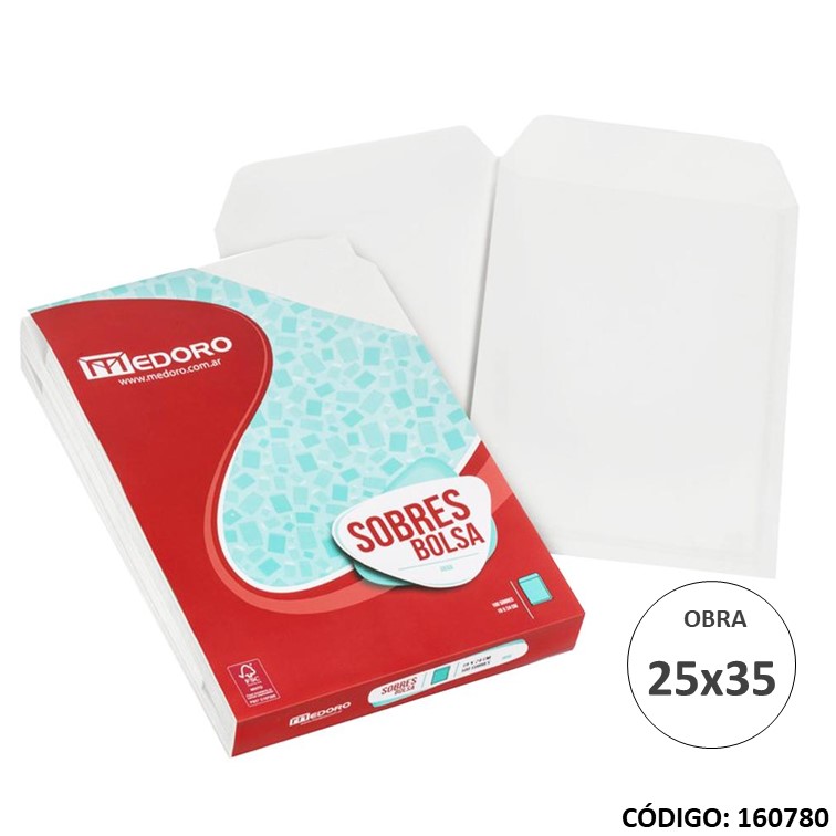 Sobres bolsa obra 25x35