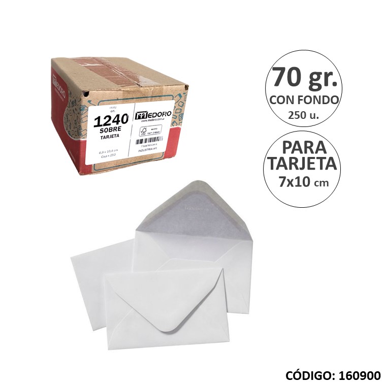 Sobres p/tarj. 1240 7x10