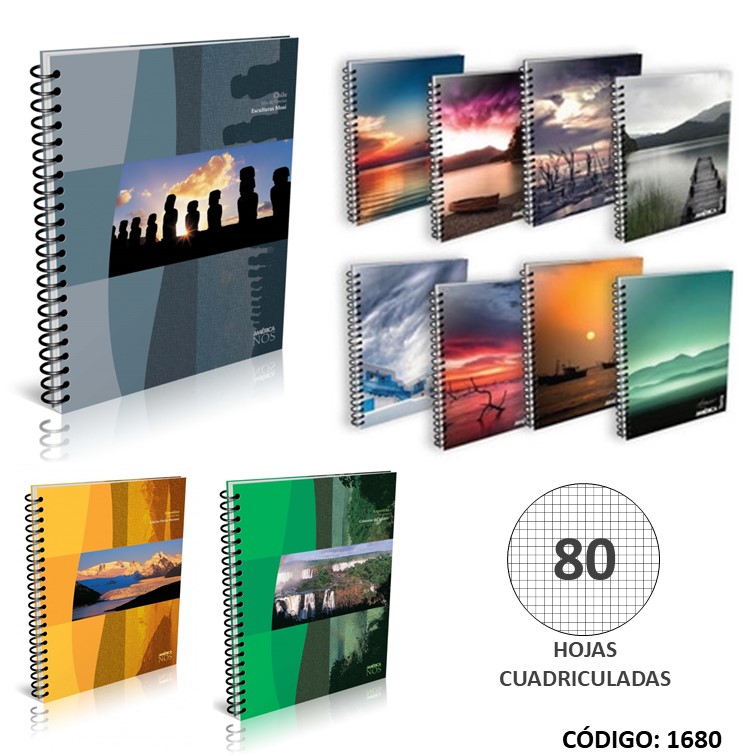 Cuaderno t/e 16x21 america/m. apu. x80h