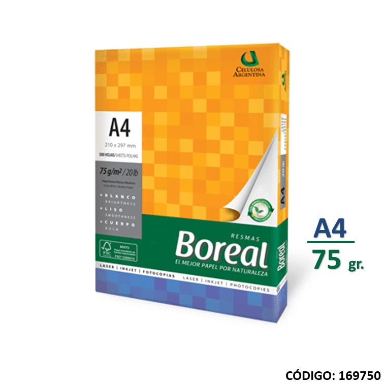 Resma boreal a4 75 g