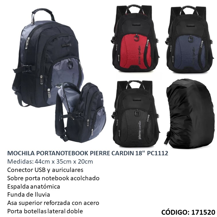 Mochila portanot. pierre cardin 18""