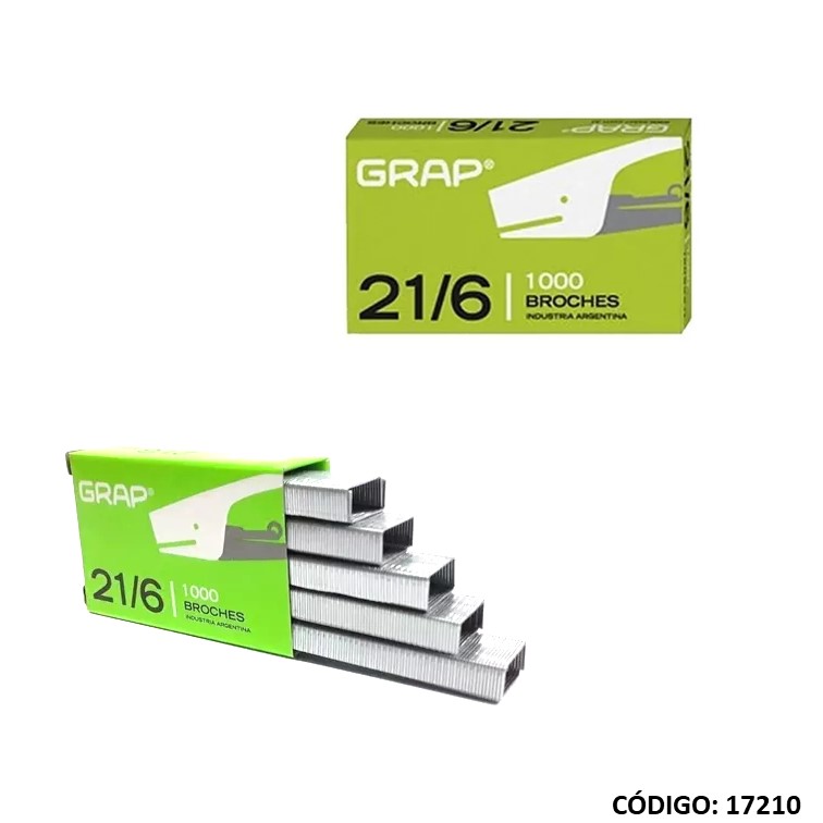 Broches p/maq. grap 21/6 x1.000