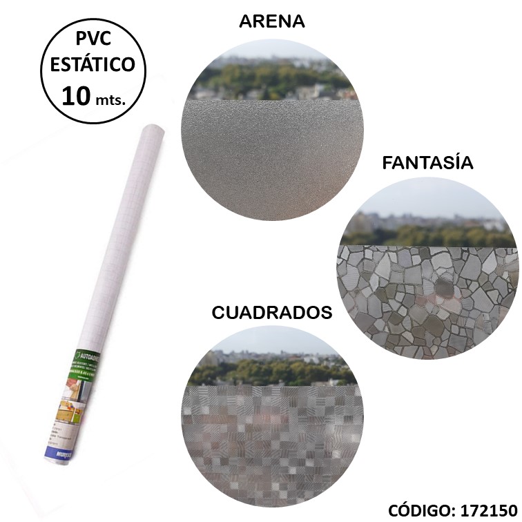 Rollo pvc estatico 10m. translucido