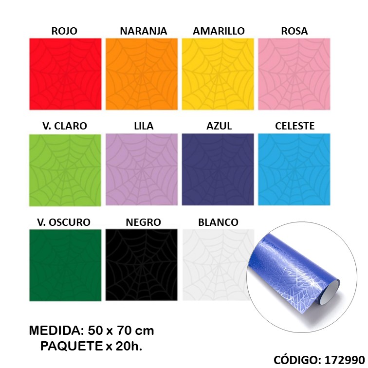 Papel p/forrar araña color