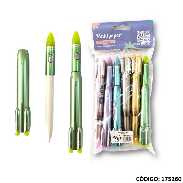 Fantasía bolígrafo mp c/led cohete rocket 24-266