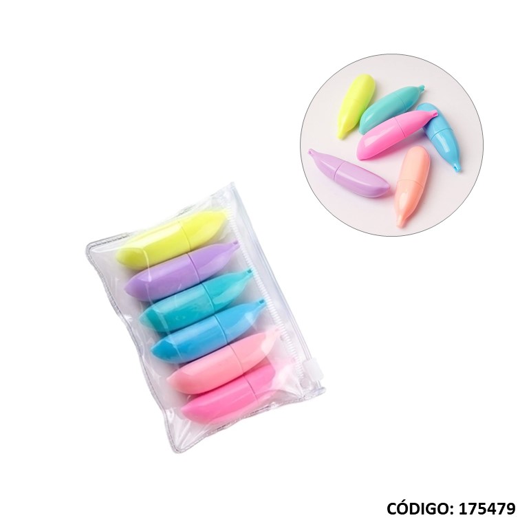 Fantasía resaltador mp mini bananas x6 colores 25-249