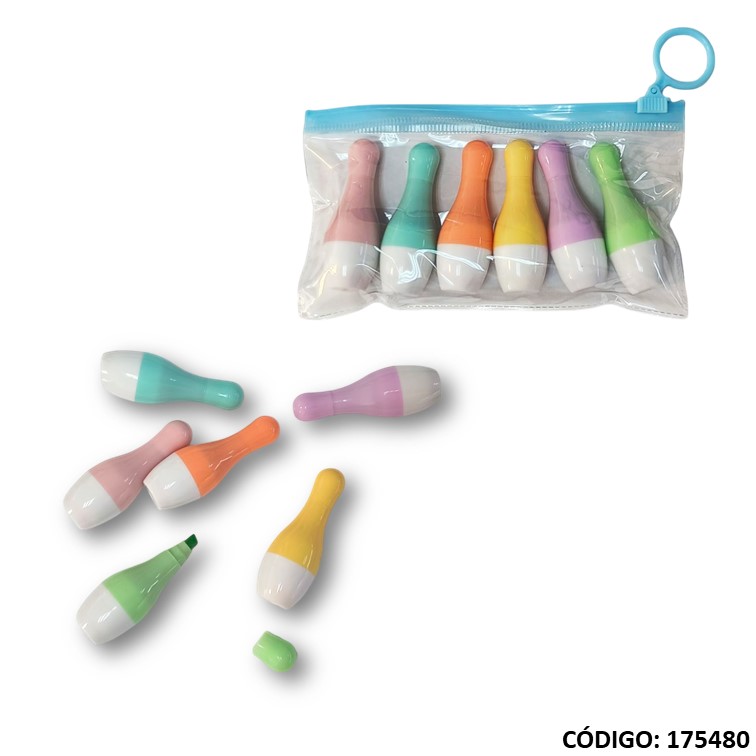 Fantasía resaltador mp mini bowling x6colores