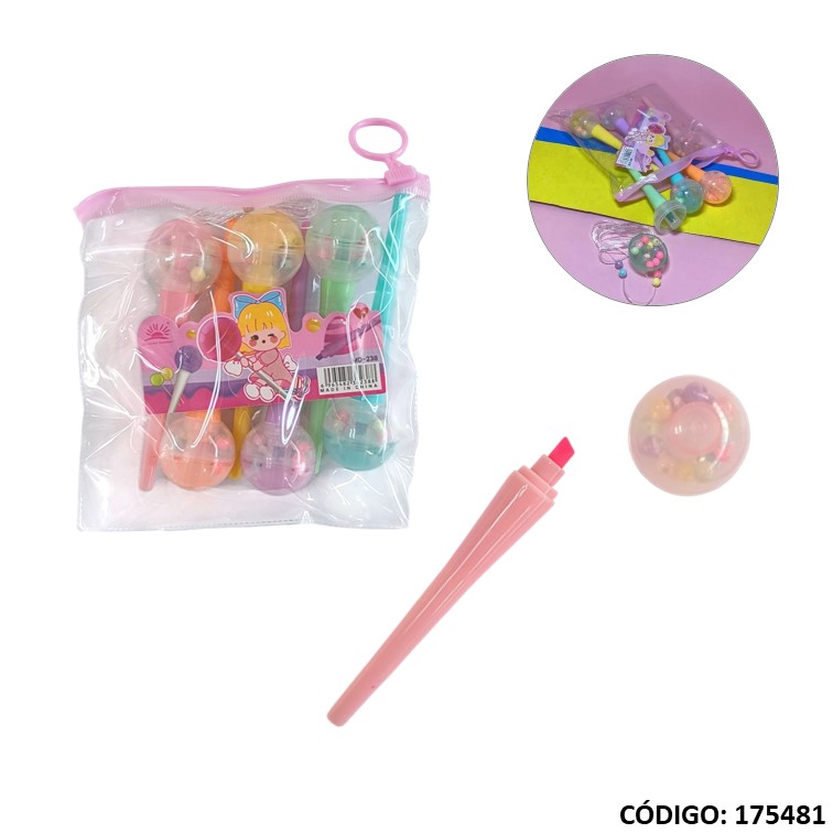 Fantasía resaltador mp lolly pop bijou x6 colores