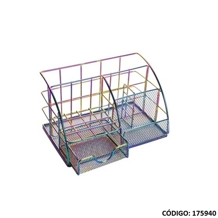 Organizador escritorio metal c/cajon 24-198 tornas