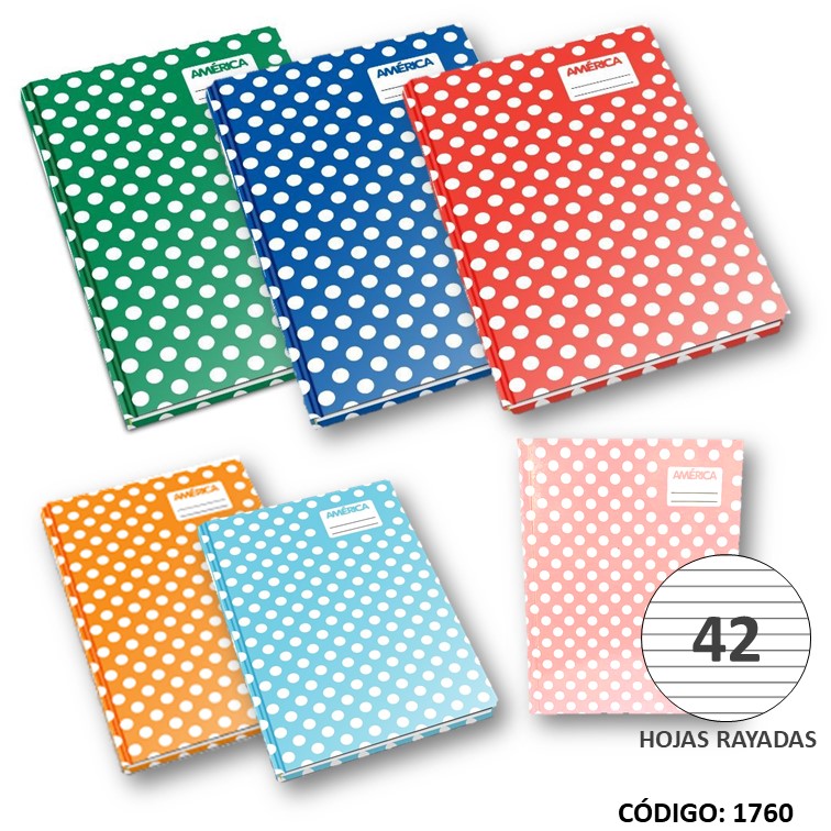 Cuaderno t/d america lunares x42h. (5/90) color