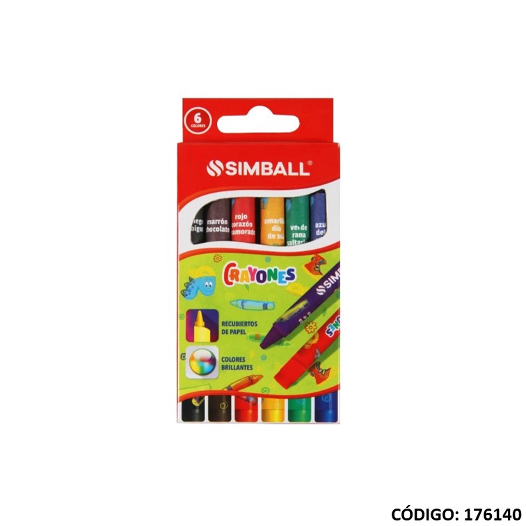 Lapiz/pasta simball x 6 cortos
