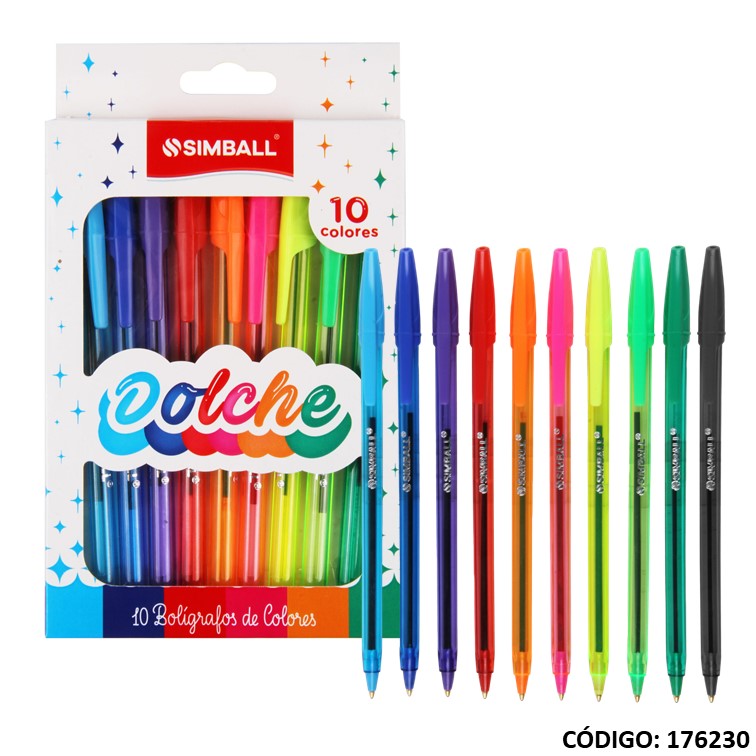 Bolígrafo micro dolche color x10 surtido