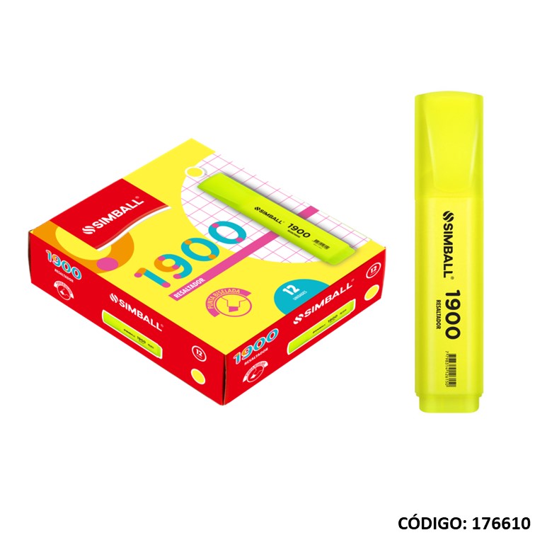 Resaltador simball chato 1900 amarillo