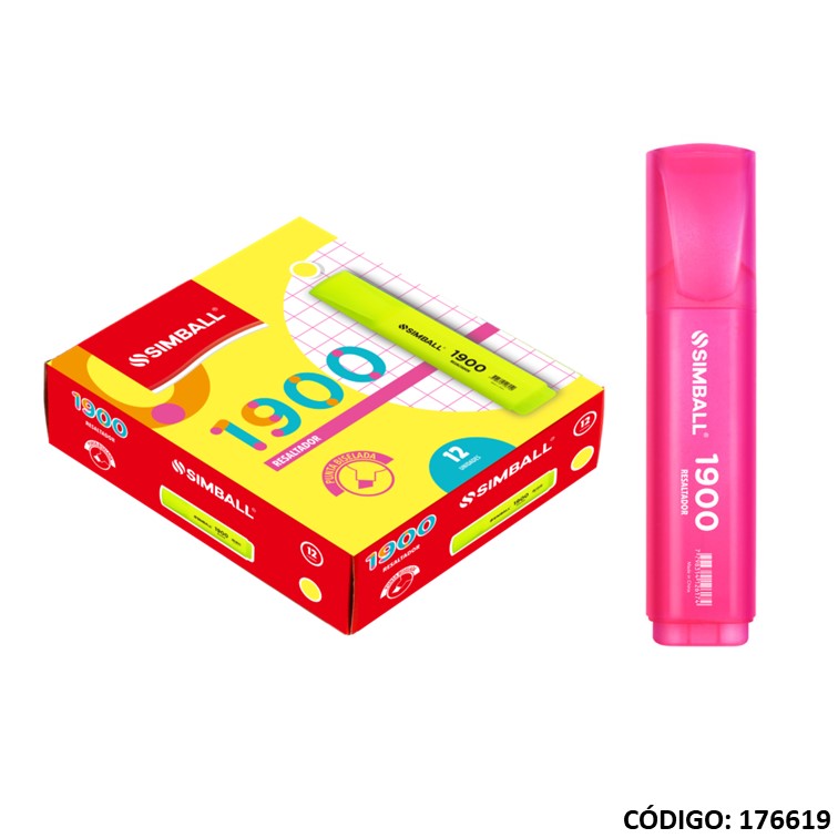 Resaltador simball chato 1900 rosa