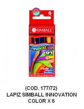 Lapiz/color simb. innovation x 6 cortos