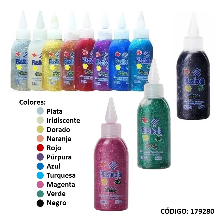 Adhesivo con acabado glitter 38 g (12/144) color