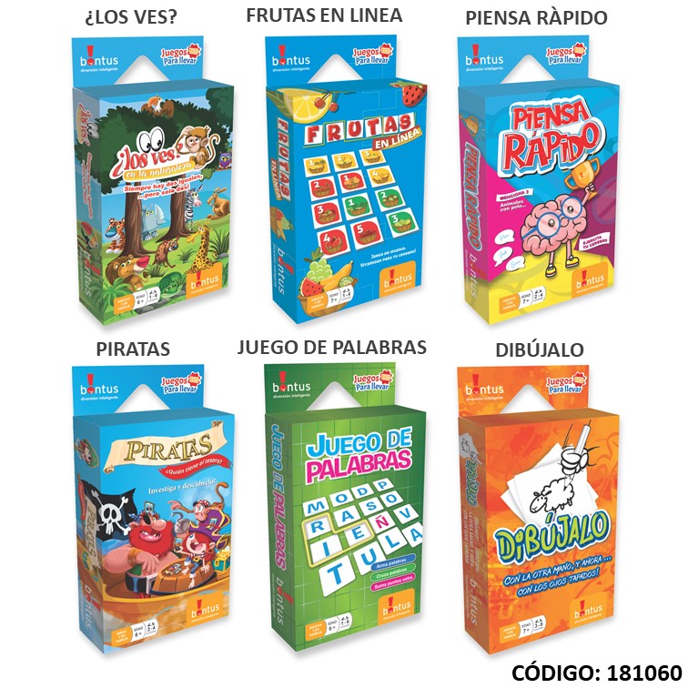 Juegos bontus cartas eco p/llevar 551-556
