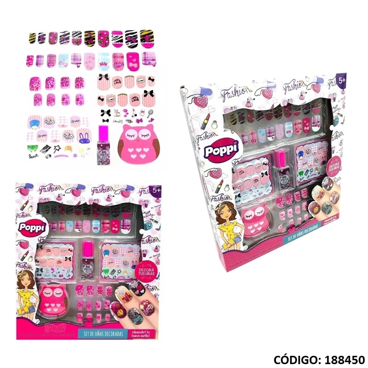 Juegos imp. sud. poppi set de uñas 5661
