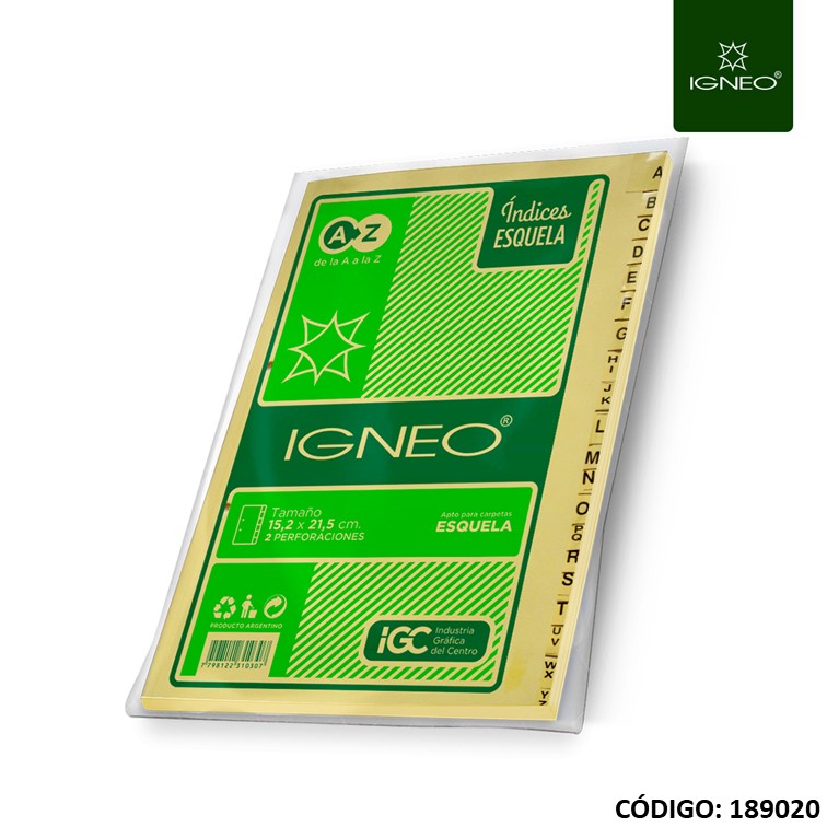Indice igneo 502 p/carpeta esquela