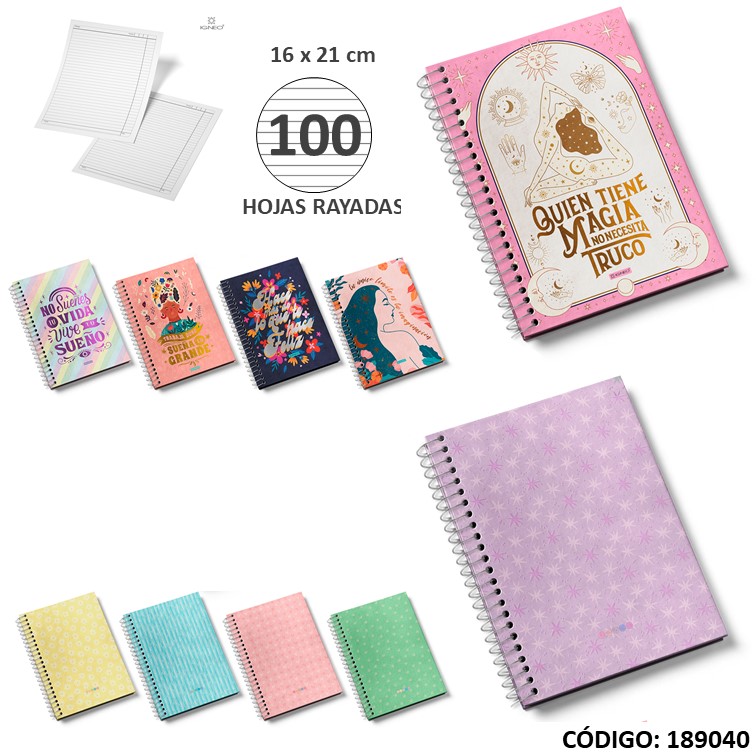 Cuaderno t/e 16x21 t/d igneo fant. a5 x100h