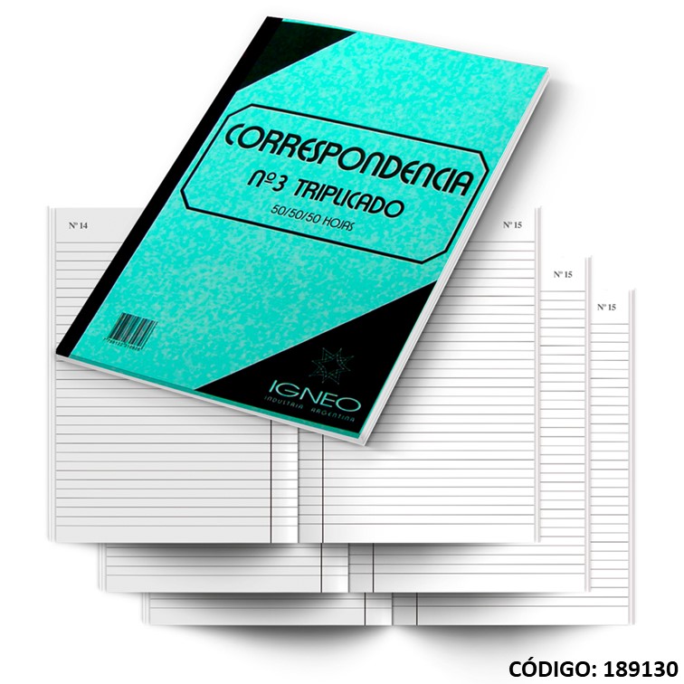 Cuaderno corrondencia triplic. n3 -44