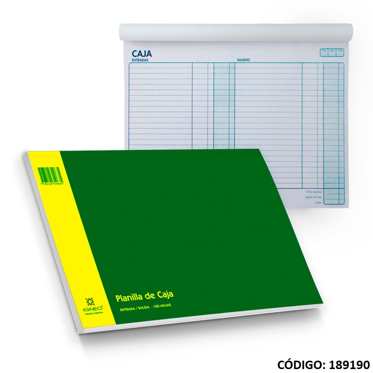 Planilla de caja igneo 919