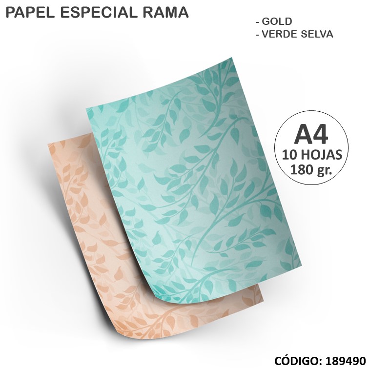 Papel e. rapel rama a4 180 g x10h. colores
