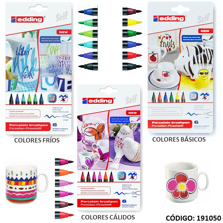 Fibra edding 4200 p/porcelana (3 surtido dif.)