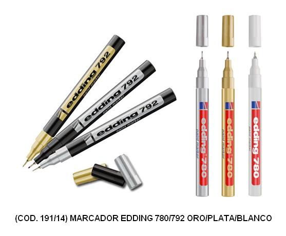Marcador edding 792/780 esmalte oro/pla/bco
