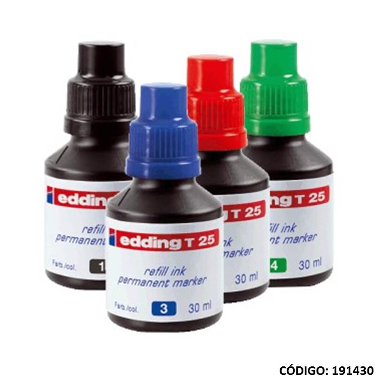 Tinta edding permanente t25 30ml. color