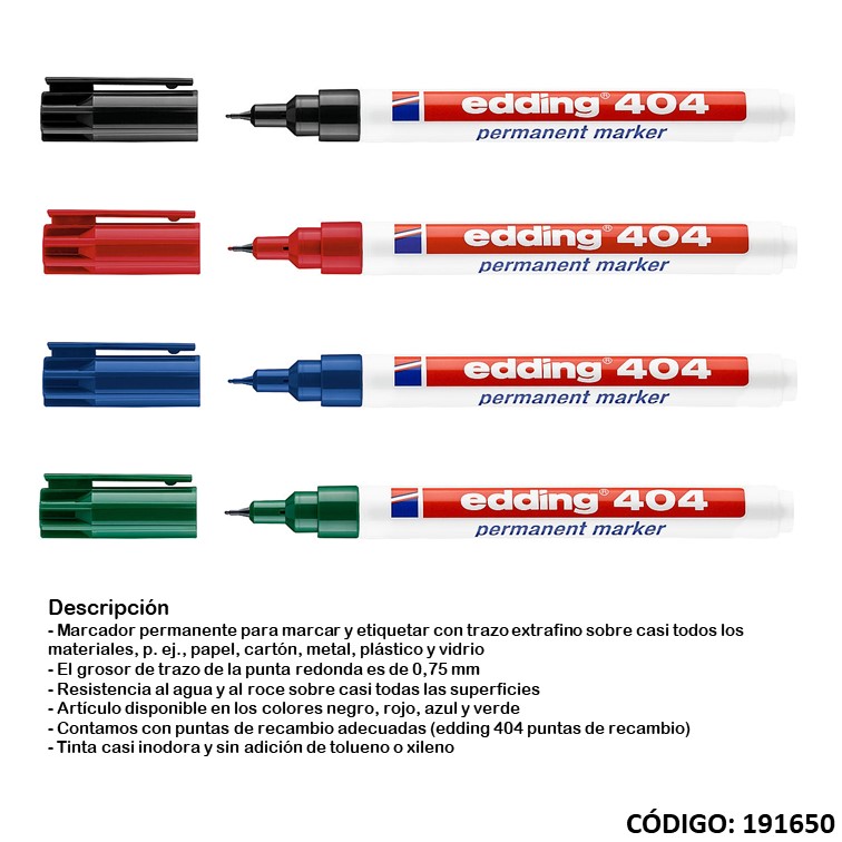 Microfibra edding 404 permanente recarg