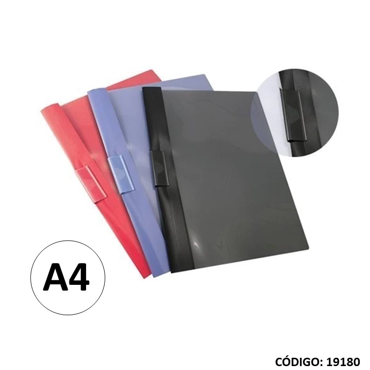 Carpeta polipropileno sujet. clip metal a4