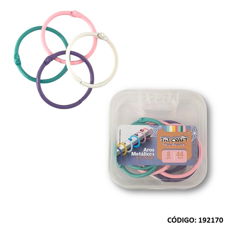 Aros metalicos ibi 44mm pastel