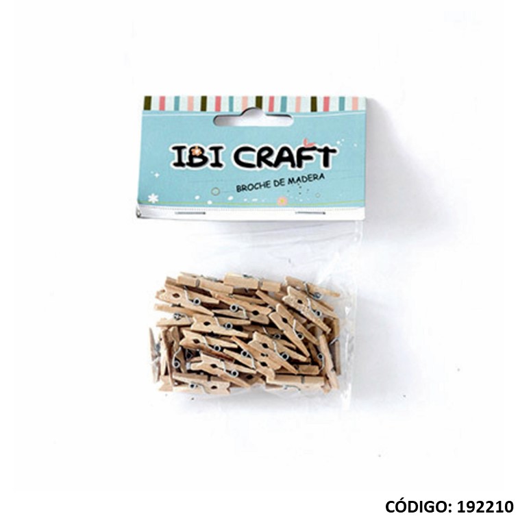 Artículo ibi broche madera 25mm natural