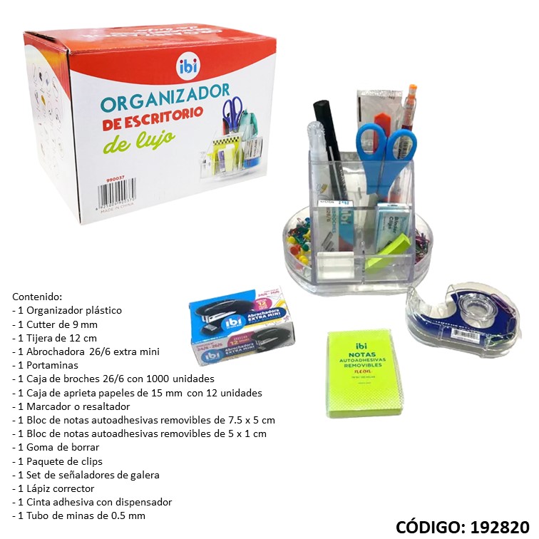 Organizador escritorio ibi de lujo 16 piezas